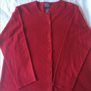 Woman’s Red Cardigan